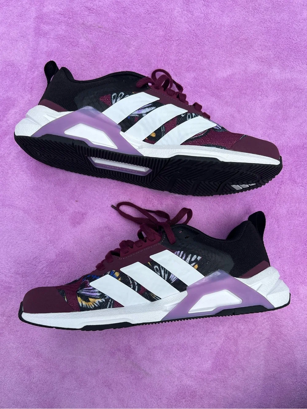 Adidas Women’s  Maroon & White Training Sneakers with Purple Accent